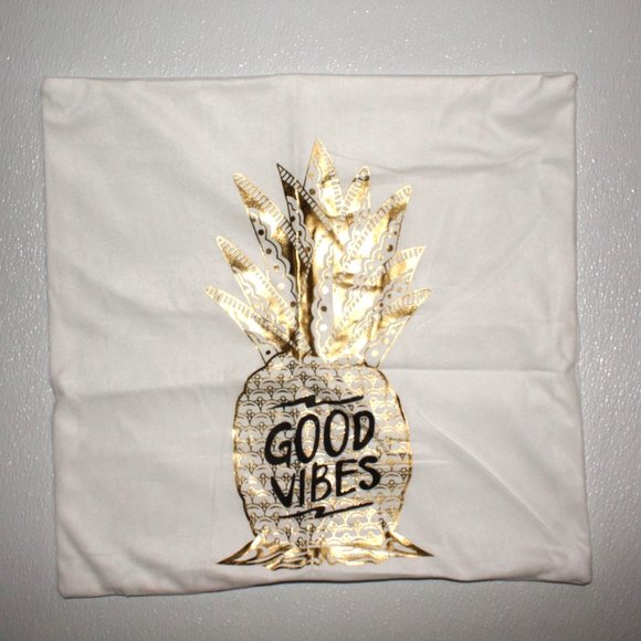 Modern 3 Piece Set Lot of Gold Lame Pillow Cases Of Self Love Verbiage 17" X 17" - Picture 3 of 9